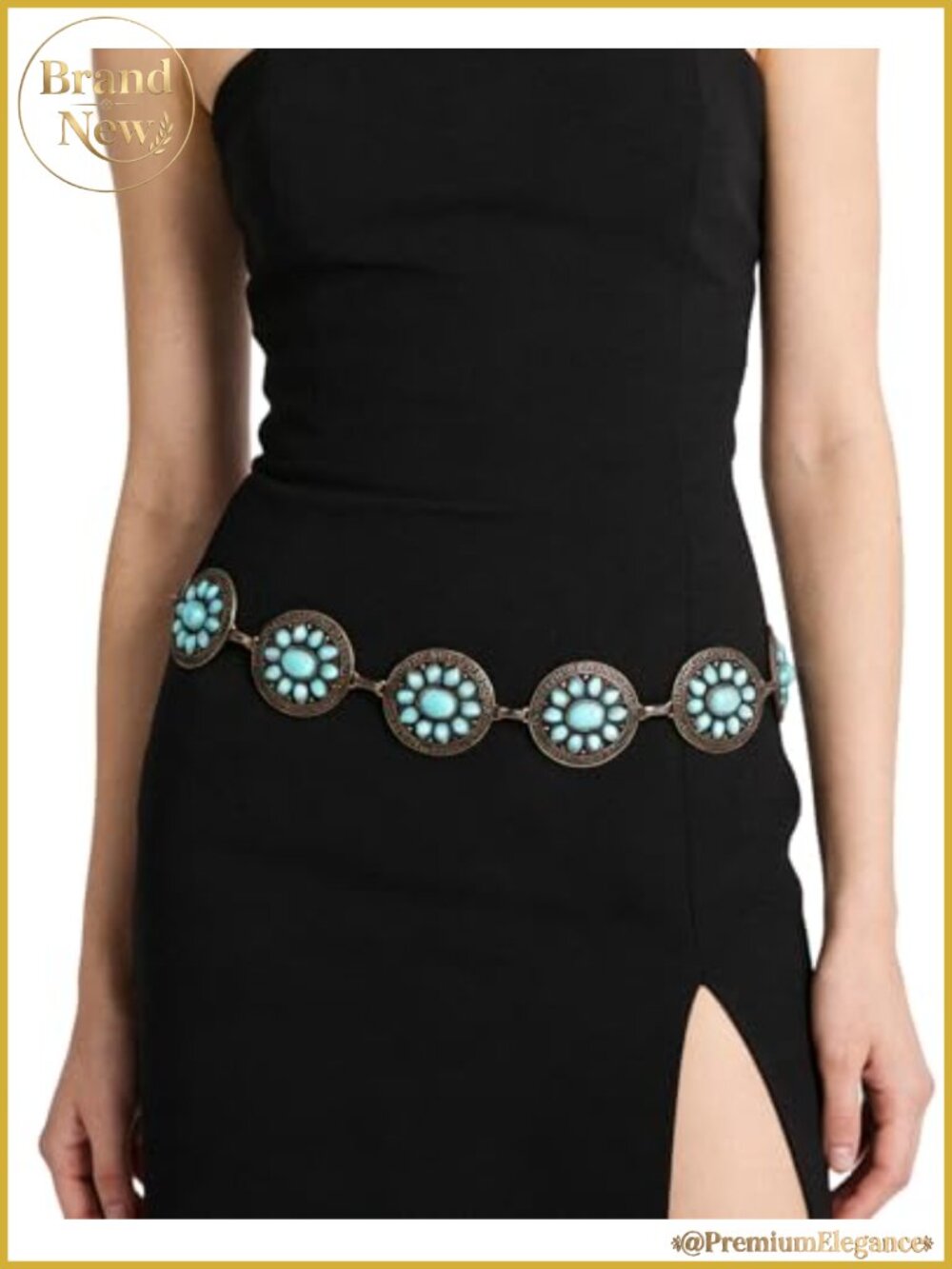 Bohemian Western Concho Waist Chain Belt Layered Metal Women's Accessory
